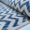 Linen Look Zigzag Fabric Home Decor Material for Curtains, Upholstery  - 55" or 140cm Wide - Blue - Image 2