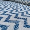 Linen Look Zigzag Fabric Home Decor Material for Curtains, Upholstery  - 55" or 140cm Wide - Blue - Image 4