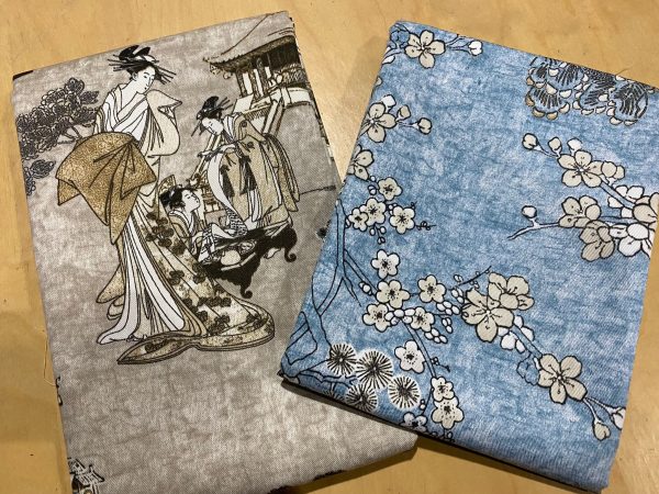 Geisha Japanese Pagoda Oriental Floral Linen Look Curtain Fabric Material - 280cm or 110'' EXTRA Wide Textile - BEIGE - Image 6