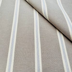 Linen Look Jacquard Striped Fabric Home Decor Curtain Upholstery Material - 55" or 140cm wide - Beige