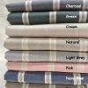 Linen Look Jacquard Striped Fabric Home Decor Curtain Upholstery Material - 110" or 280cm EXTRA wide - Beige - Image 3