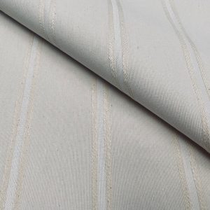 Linen Look Jacquard Striped Fabric Home Decor Curtain Upholstery Material - 55" or 140cm wide - Cream