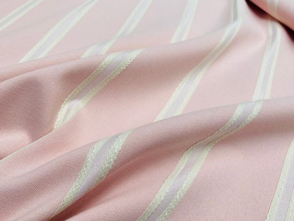 Linen Look Jacquard Striped Fabric Home Decor Curtain Upholstery Material - 110" or 280cm EXTRA wide - Cream Stripes - Image 5