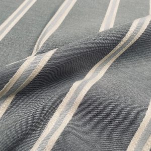 Linen Look Jacquard Striped Fabric Home Decor Curtain Upholstery Material - 110" or 280cm EXTRA wide - Charcoal
