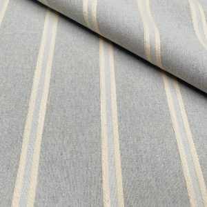 Linen Look Jacquard Striped Fabric Home Decor Curtain Upholstery Material - 55" or 140cm wide - Light Grey