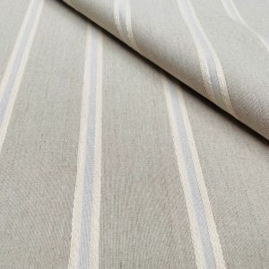Linen Look Jacquard Striped Fabric Home Decor Curtain Upholstery Material - 55" or 140cm wide - Natural