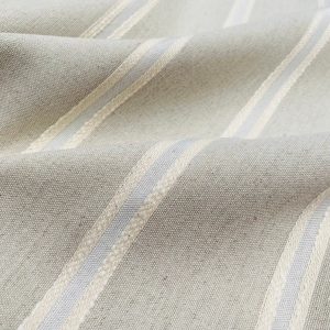 Linen Look Jacquard Striped Fabric Home Decor Curtain Upholstery Material - 110" or 280cm EXTRA wide - Natural