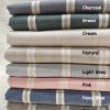 Linen Look Jacquard Striped Fabric Home Decor Curtain Upholstery Material - 110" or 280cm EXTRA wide - Natural - Image 3