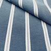 Linen Look Jacquard Striped Fabric Home Decor Curtain Upholstery Material - 55" or 140cm wide - Navy Blue