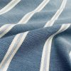 Linen Look Jacquard Striped Fabric Home Decor Curtain Upholstery Material - 55" or 140cm wide - Navy Blue - Image 2