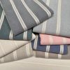 Linen Look Jacquard Striped Fabric Home Decor Curtain Upholstery Material - 55" or 140cm wide - Navy Blue - Image 5