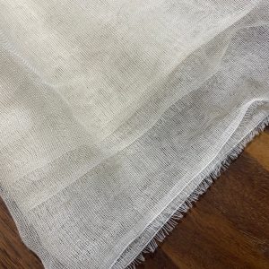 10m- Mull Muslin 100% Cotton Fabric Voile Curtains Fine Unbleached Cheesecloth Linen Look Wedding Table Runner - 140cm wide - Ecru Cream