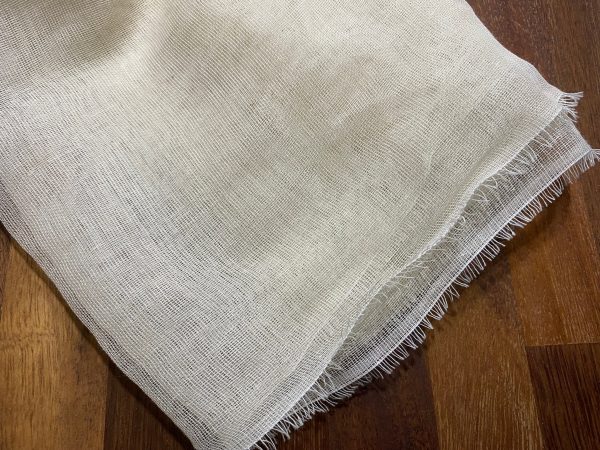 Mull Muslin 100% Cotton Fabric Voile Curtains Fine Unbleached Cheesecloth Linen Look Wedding Table Runner - 140cm wide - Ecru Cream - Image 4