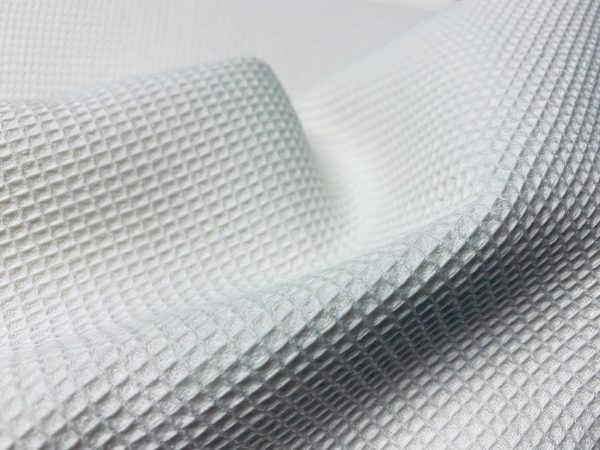 MINI Cotton WAFFLE Pique Honeycomb Fabric Material - Bathrobe Gown Towel Cushion -  150cm wide - WHITE - Image 2