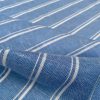 Silky Linen Blend Marine Stripe Fabric Light White Striped Material Home Decor, Dressmaking - 57" or 145cm wide - Denim Blue - Image 3