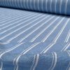 Silky Linen Blend Marine Stripe Fabric Light White Striped Material Home Decor, Dressmaking - 57" or 145cm wide - Denim Blue - Image 4