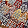 Amsterdam Canal House Fabric Holland Village Print Home Decor Curtain Upholstery Material - 55" or 140cm Wide Canvas - Multi - Image 4
