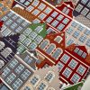 Amsterdam Canal House Fabric Holland Village Print Home Decor Curtain Upholstery Material - 55" or 140cm Wide Canvas - Multi - Image 7