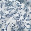 Floral Sheer Fabric - Soft Material for Home Decor, Wedding, Curtains, Clothes - 110"/ 280cm EXTRA Wide - Ivory Blue