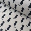 BLACK CATS Fabric Linen Look Culla Home Decor Upholstery Curtain Material Animal Canvas - 55" or 140cm wide - Black & Cream