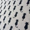 BLACK CATS Fabric Linen Look Culla Home Decor Upholstery Curtain Material Animal Canvas - 55" or 140cm wide - Black & Cream - Image 3