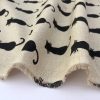 BLACK CATS Fabric Linen Look Culla Home Decor Upholstery Curtain Material Animal Canvas - 55" or 140cm wide - Black & Cream - Image 5