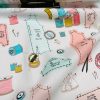 Sewing Supplies Print Fabric Pins Scissors Thread Spools Home Decor Curtain Upholstery Material - 55" or 140cm Wide Canvas - Pink - Image 6
