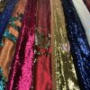 MERMAID Reversible 5mm Sequin Fabric Flip Two Tone Stretch Material - 130cm wide - Black & Red sequins - Image 7