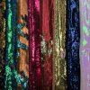 MERMAID Reversible 5mm Sequin Fabric Flip Two Tone Material - 130cm wide -  Iridescent Green & Black sequins - Image 7