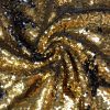 MERMAID Reversible 5mm Sequin Fabric Flip Two Tone Stretch Material - 130cm wide - Black & Gold sequins - Image 6