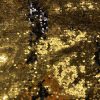 MERMAID Reversible 5mm Sequin Fabric Flip Two Tone Stretch Material - 130cm wide - Black & Gold sequins - Image 4