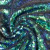 MERMAID Reversible 5mm Sequin Fabric Flip Two Tone Material - 130cm wide -  Iridescent Green & Black sequins - Image 5