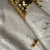 MERMAID Reversible 5mm Sequin Fabric Flip Two Tone Stretch Material - 130cm wide - Ivory & Champagne Gold sequins - Image 8