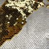 MERMAID Reversible 5mm Sequin Fabric Flip Two Tone Stretch Material - 130cm wide - Ivory & Champagne Gold sequins - Image 6