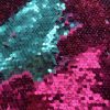 MERMAID Reversible 5mm Sequin Fabric Flip Two Tone Material - 130cm wide - Pink & Turquoise Blue Sequins - Image 3