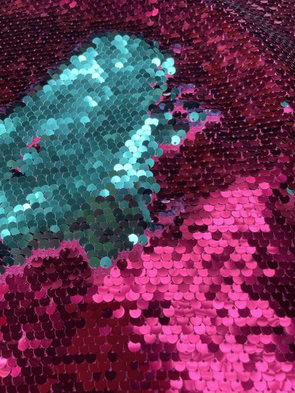 Mermaid Reversible 5mm Sequin Fabric Flip Two Tone Material Home Decor Dressmaking - 130cm wide - Image 6