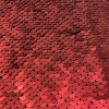 MERMAID Reversible 5mm Sequin Fabric Flip Two Tone Stretch Material - 130cm wide - Black & Red sequins - Image 3