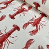 Red Lobster Print Fabric Curtains Upholstery Dress Material Nautical Marine - 136cm Wide - Image 4