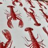 Red Lobster Print Fabric Curtains Upholstery Dress Material Nautical Marine - 136cm Wide - Image 2