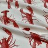 Red Lobster Print Fabric Curtains Upholstery Dress Material Nautical Marine - 136cm Wide - Image 6