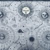 Zodiac Print Fabric Sky Stars Galaxy Space Astrology Horoscope Sun Moon Celestial Curtains Upholstery Dress Material 140cm wide - GREY - Image 2