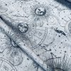 Zodiac Print Fabric Sky Stars Galaxy Space Astrology Horoscope Sun Moon Celestial Curtains Upholstery Dress Material 140cm wide - GREY - Image 4
