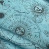 Zodiac Print Fabric Sky Stars Galaxy Space Astrology Horoscope Sun Moon Celestial Curtains Upholstery Dress Material 140cm wide - TURQUOISE - Image 2