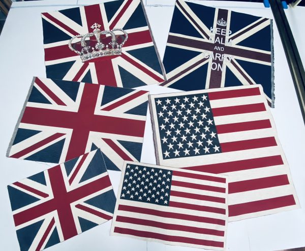 UK CROWN Union Jack Flag Retro Linen Look Heavy Jacquard Gobelin Upholstery Cotton Bag Cushion Panel Fabric UK Banner 70x70cm or 27''x27'' - Image 4