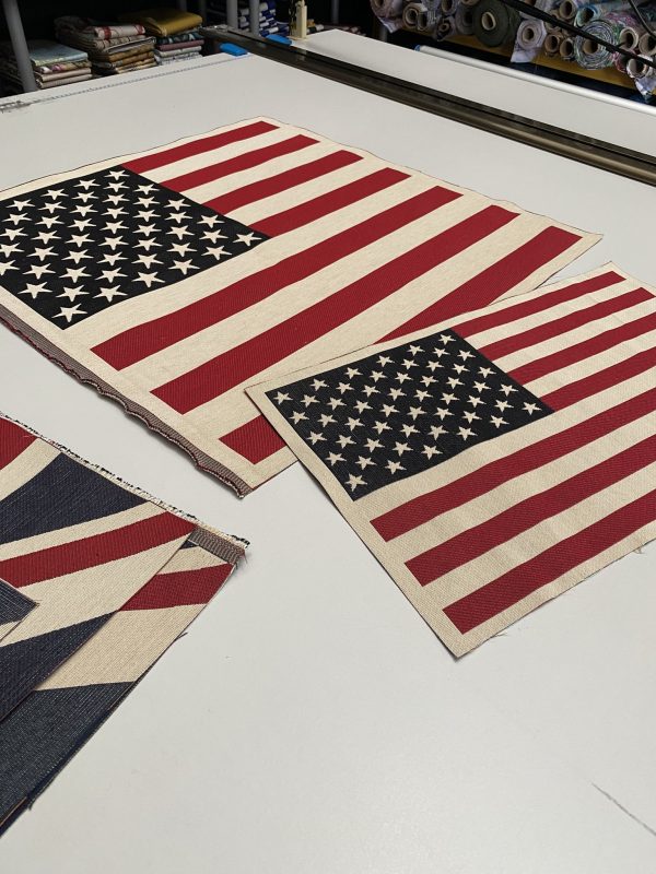 Large USA America Stars and Stripes Flag Retro Linen Look Heavy Jacquard Gobelin Upholstery Cotton Cushion Panel Fabric 70x70cm or 27''x27'' - Image 9