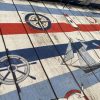 Blue & Red Marine Striped Fabric Curtains Upholstery Dress Material Nautical Stripes - 140cm or 55" Wide Canvas - Image 2