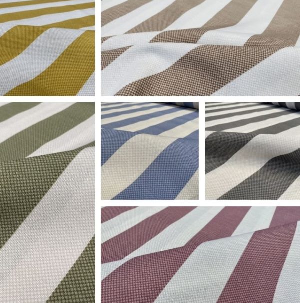 Honeycomb White STRIPES Fabric Furnishing Curtain Upholstery Dressmaking Material 110" or 280cm EXTRA Wide - Brown - Image 8