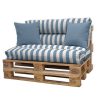 Honeycomb White STRIPES Fabric Furnishing Curtain Upholstery Dressmaking Material 110" or 280cm EXTRA Wide - Blue - Image 8
