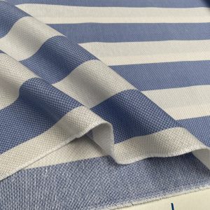 Honeycomb White STRIPES Fabric Furnishing Curtain Upholstery Dressmaking Material 110" or 280cm EXTRA Wide - Blue