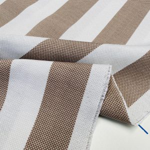 Honeycomb White STRIPES Fabric Furnishing Curtain Upholstery Dressmaking Material 110" or 280cm EXTRA Wide - Brown